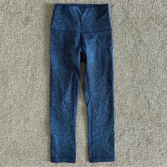 Lululemon Wunder Under High Rise Crop Blue Mineral Deposit Lunar Eclipse Royal 2 - Picture 3 of 8
